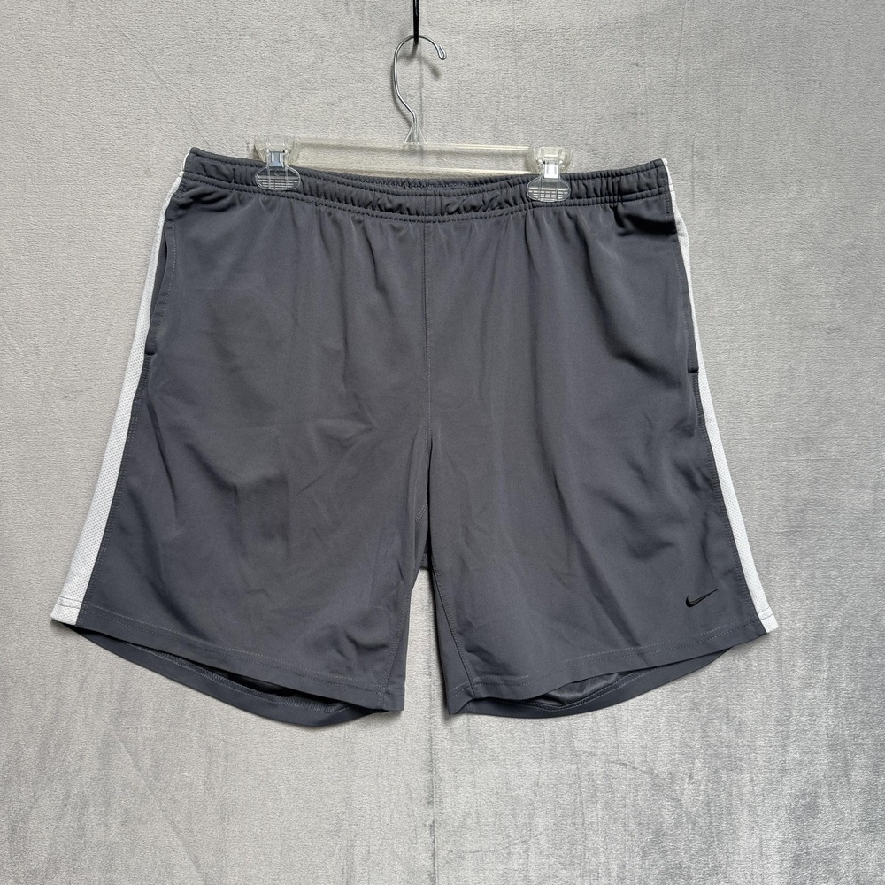 Nike Shorts Mens XL Gray Mesh Athletic Basketball Elastic Waist‎ 247191-064 Gym